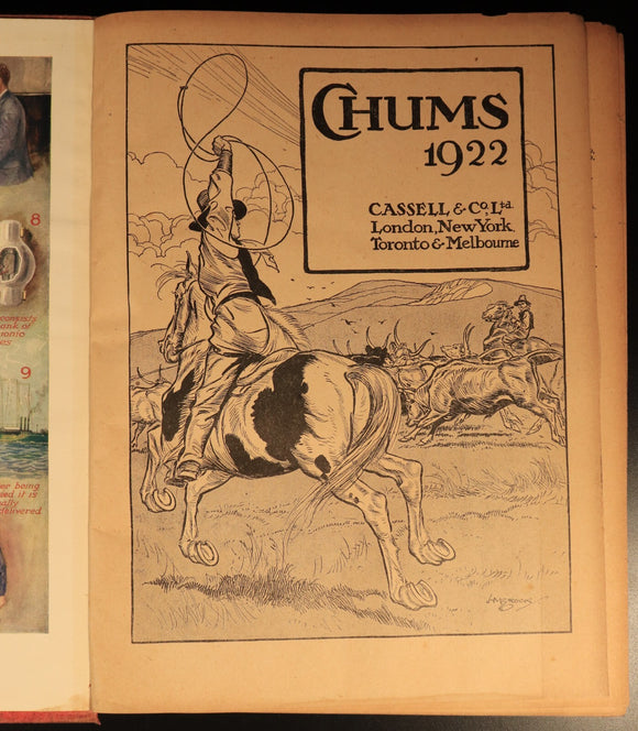 Chums 1922 Illustrated Paper For Boys Antique Illustrated British Childrens Book