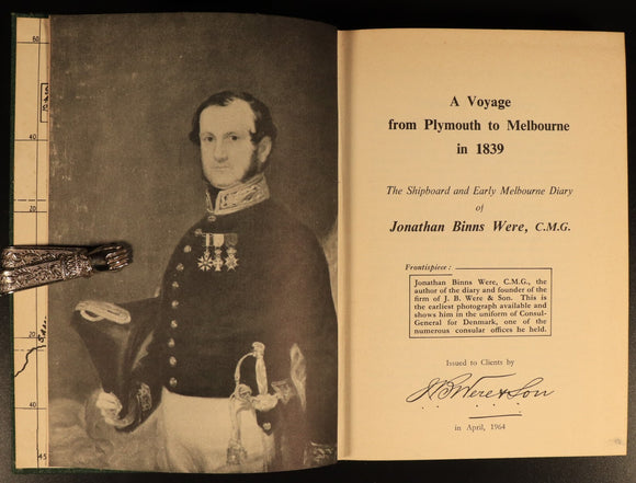 Voyage From Plymouth To Melbourne In 1839 Australian History Book J.B. Were