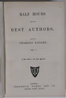 c1875 Half Hours With The Best Authors by C. Knight Antique Literature Book Set-4