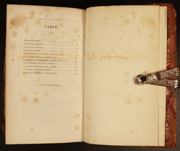 1853 2vol Oeuvres De Molière Antiquarian French Literature Books Fine Binding