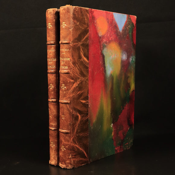 c1920 2vol Stendhal Le Rouge Et Le Noir Antique French Fiction Book Set