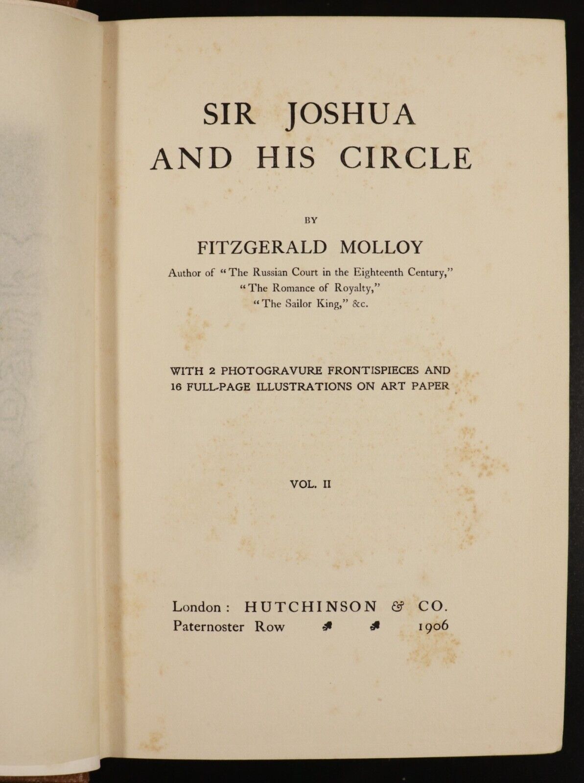 1906 2vol Sir Joshua & His Circle by Fitzgerald Molloy Antique Art History Book