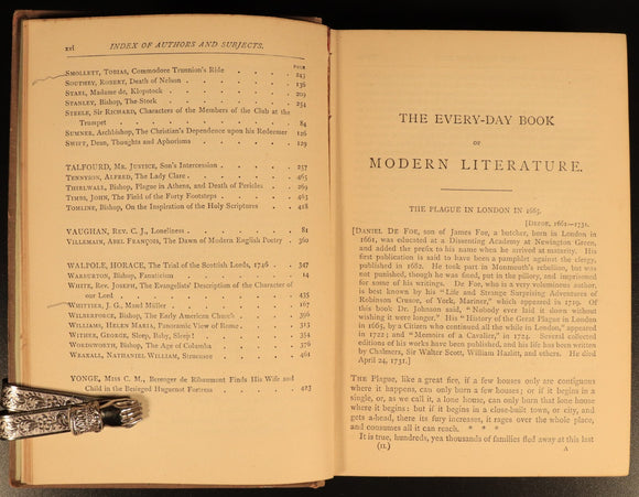 Everyday Book Of Modern Literature by GH Townsend c1870 Antique Book Chandos