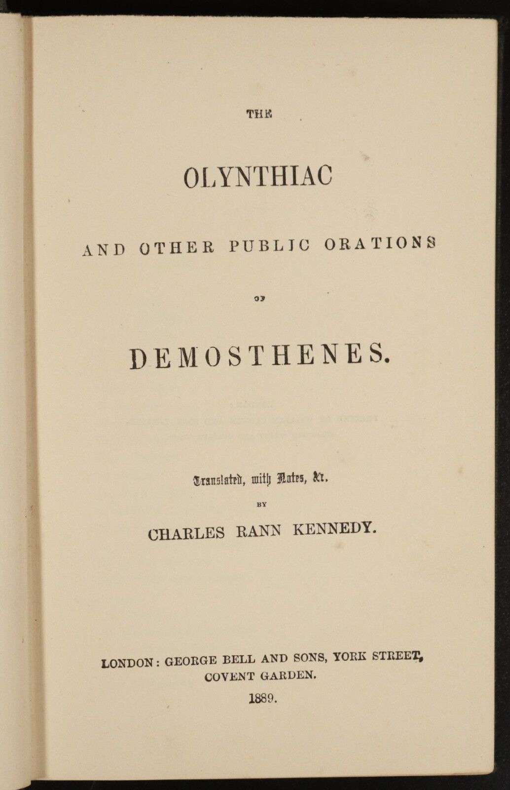 1889 The Olynthiac Of Demosthenes Antiquarian Ancient Greece History Book - 0