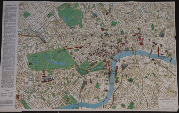 1955 The ES&A Bank: Picture Map of London Vintage Map Australian Banking History