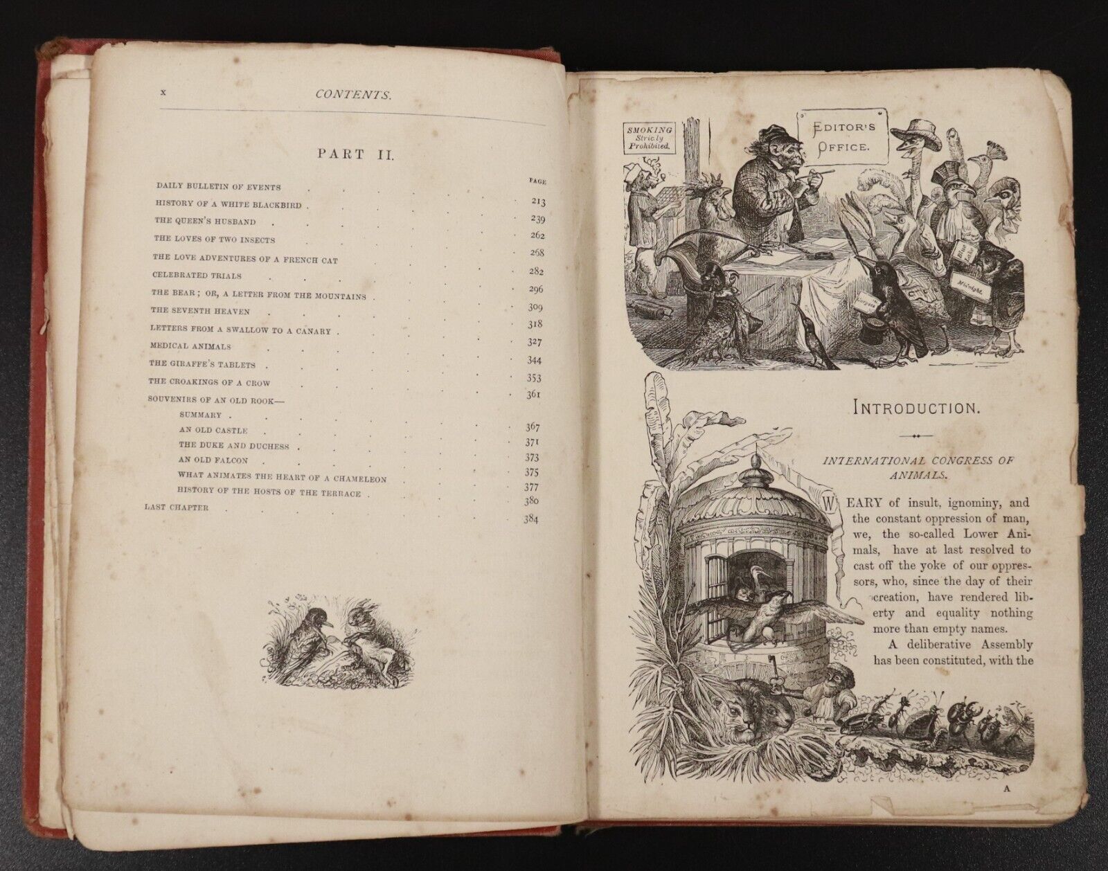 1877 Public & Private Life Of Animals Antiquarian Fables Literature Book Scarce
