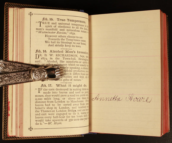 c1890 Kirton's Temperance Daily Text Book & Birthday Record Antiquarian Book