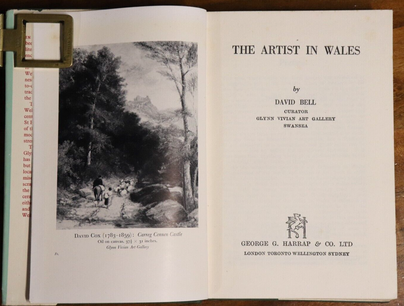 1957 The Artist In Wales by David Bell 1st Edition British Art History Book