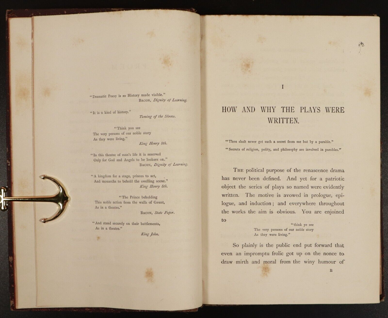 1880 On Renascence Drama Or History Made Visible Antique Philosophy Book