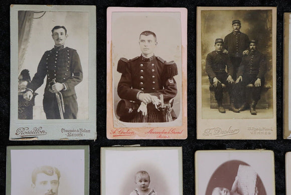 Collection of 18 Victorian Era French Studio Portrait Photographs