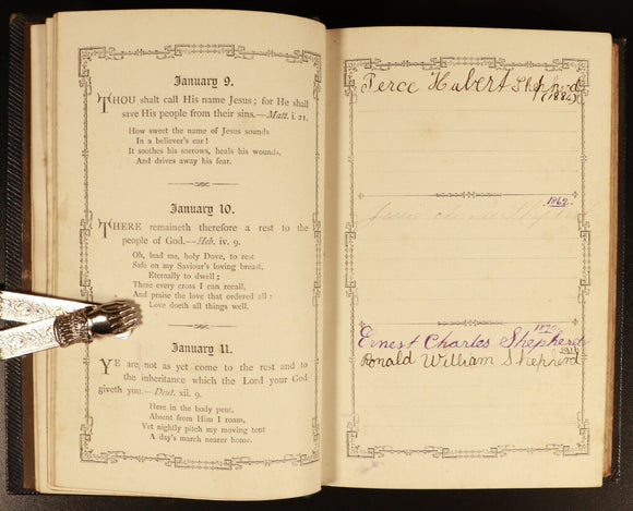 c1880 The Birthday Scripture Text Book Antiquarian Religious Reference Book