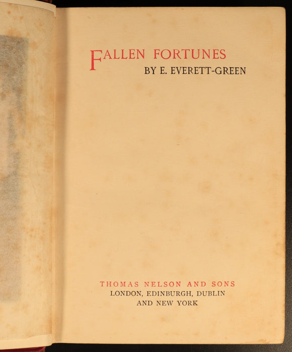 c1910 Fallen Fortunes by E. Everett-Green Antique British Fiction Book