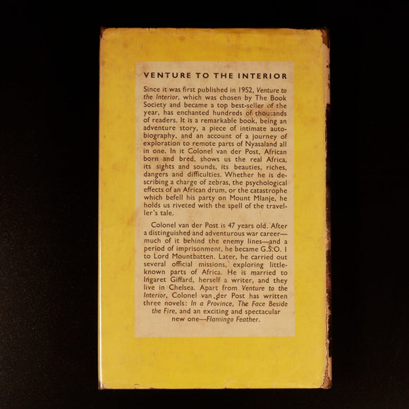1954 Venture To The Interior by Laurens Van Der Post Adventure Fiction Book