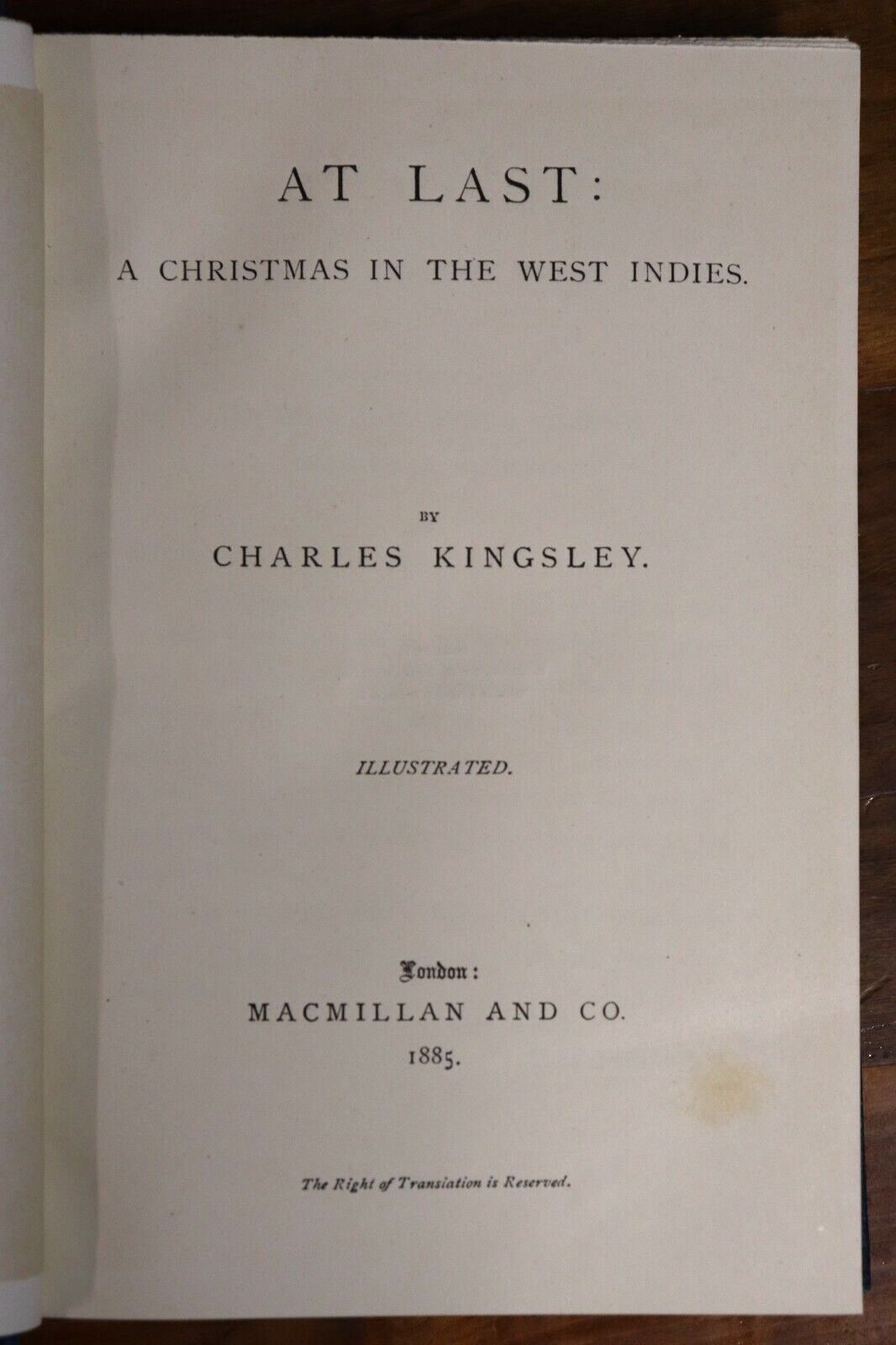 1885 At Last: Christmas In The West Indies Antique Travel & Exploration Book