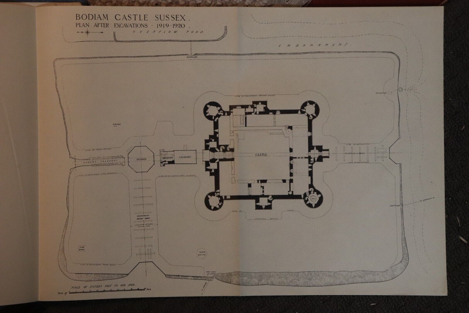 1926 Bodiam Castle: Sussex Marquis of Curzon Antique British Architecture Book