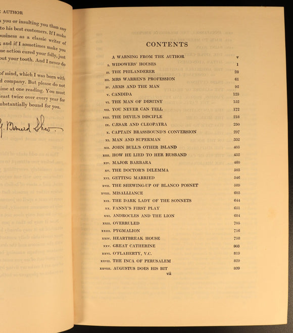 The Complete Plays Of Bernard Shaw c1950 1st Ed. British Drama Theatre Book