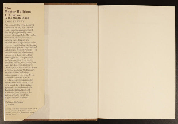 1971 The Master Builders Architecture In The Middle Ages by John Harvey Book