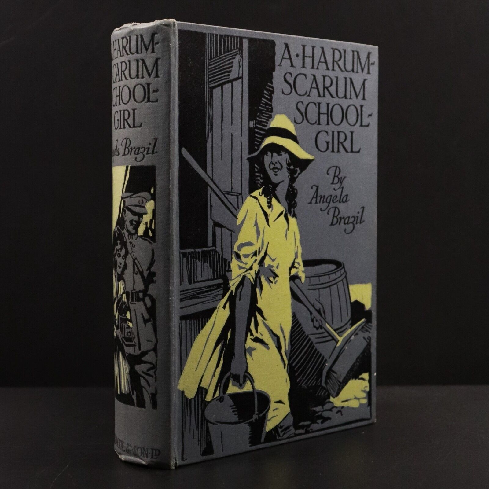 c1919 A Harum-Scarum Schoolgirl by Angela Brazil Antique Fiction Book J Campbell