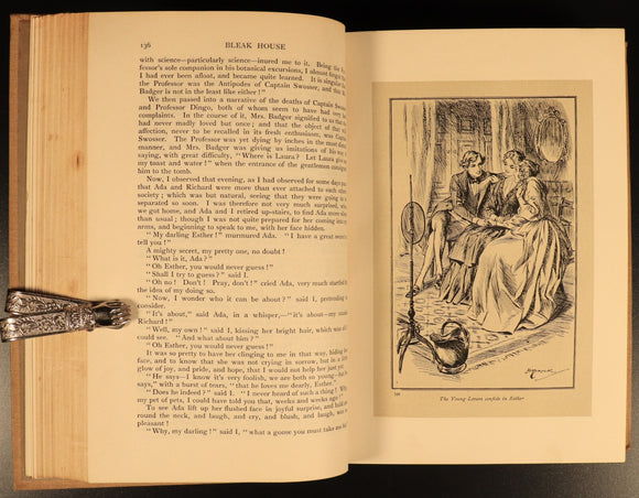 1912 Bleak House by Charles Dickens Antique Fiction Book Gresham V11