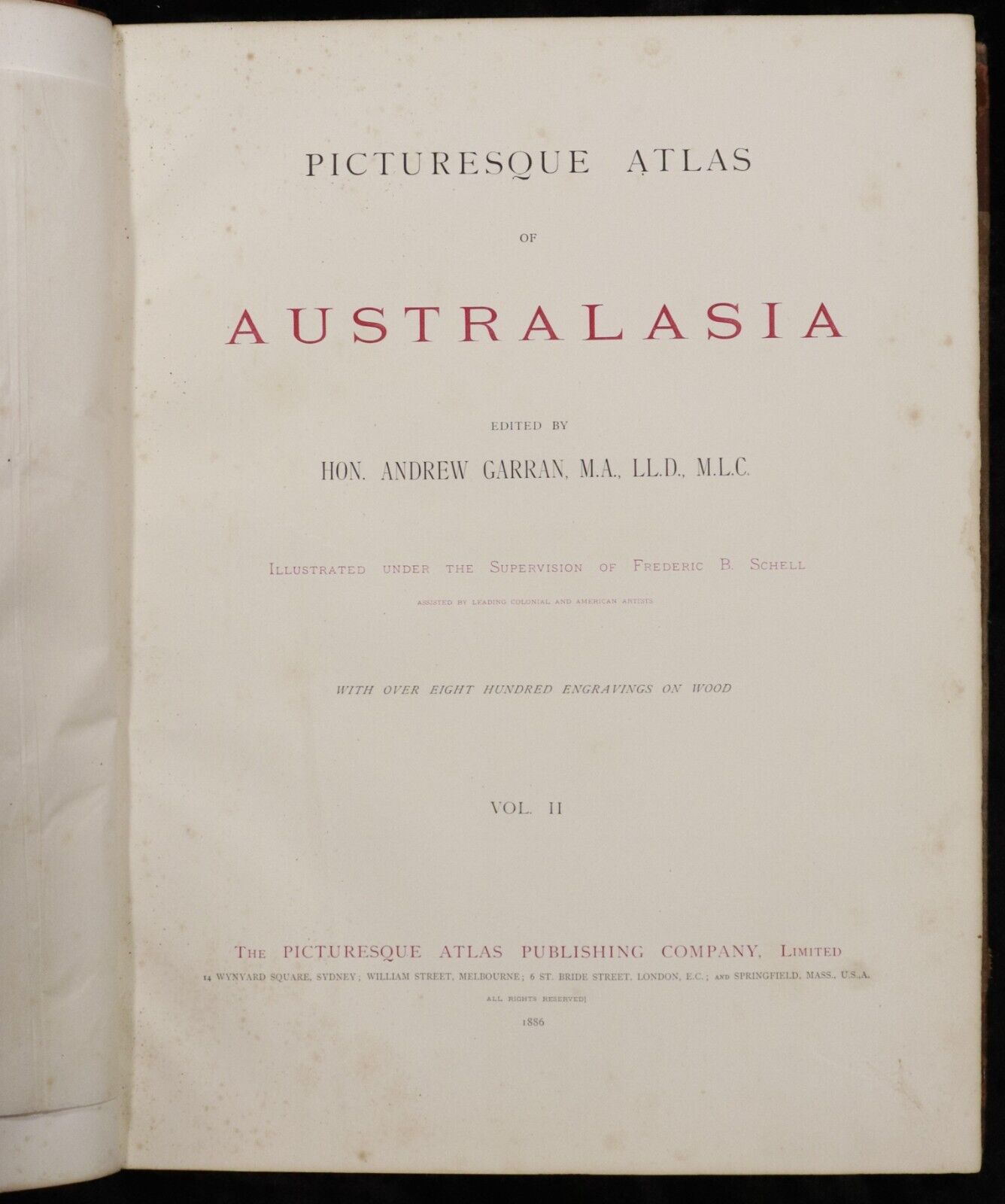 1886 2vol Picturesque Atlas Of Australasia by Andrew Garran w/NSW Railway Map