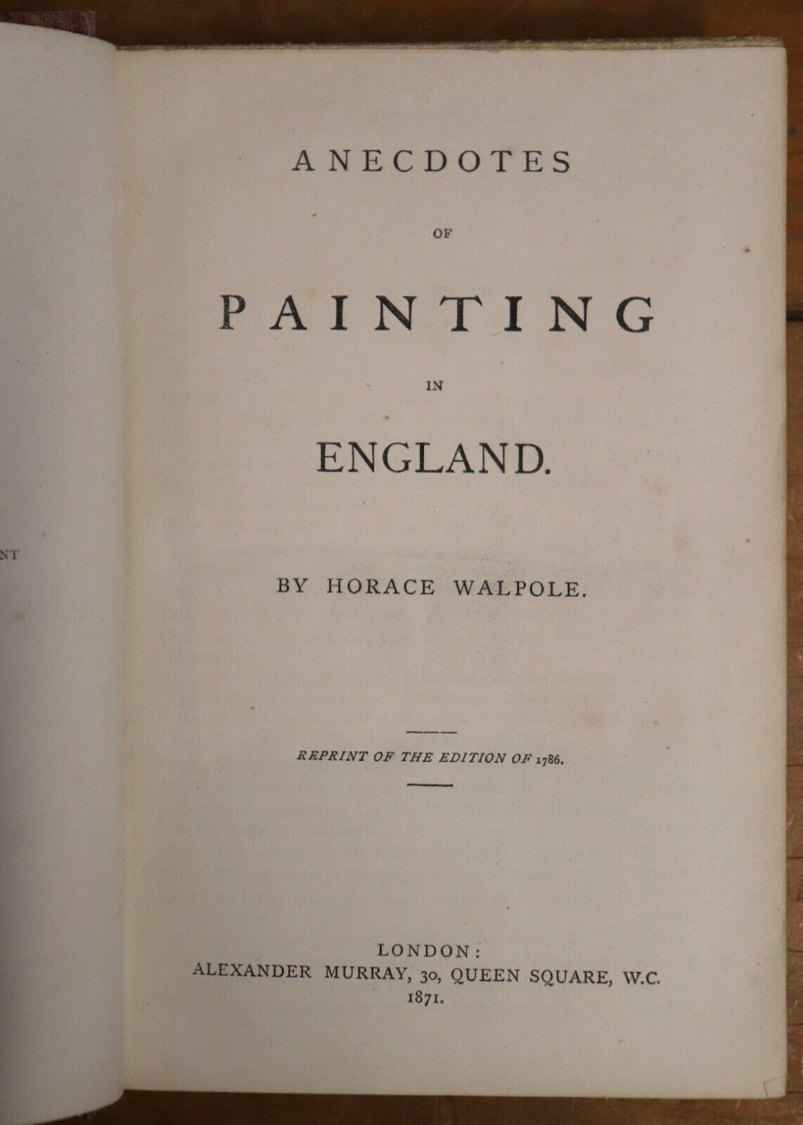 1871 Anecdotes Of Painting In England by H Walpole Antique British Art Book - 0