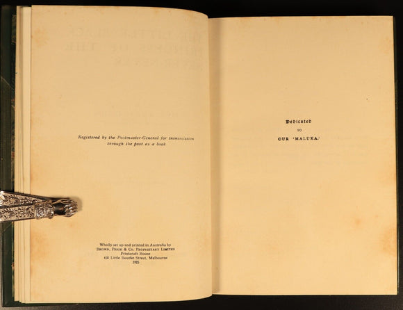 Little Black Princess Of The Never-Never by A. Gunn 1925 Antique Fiction Book