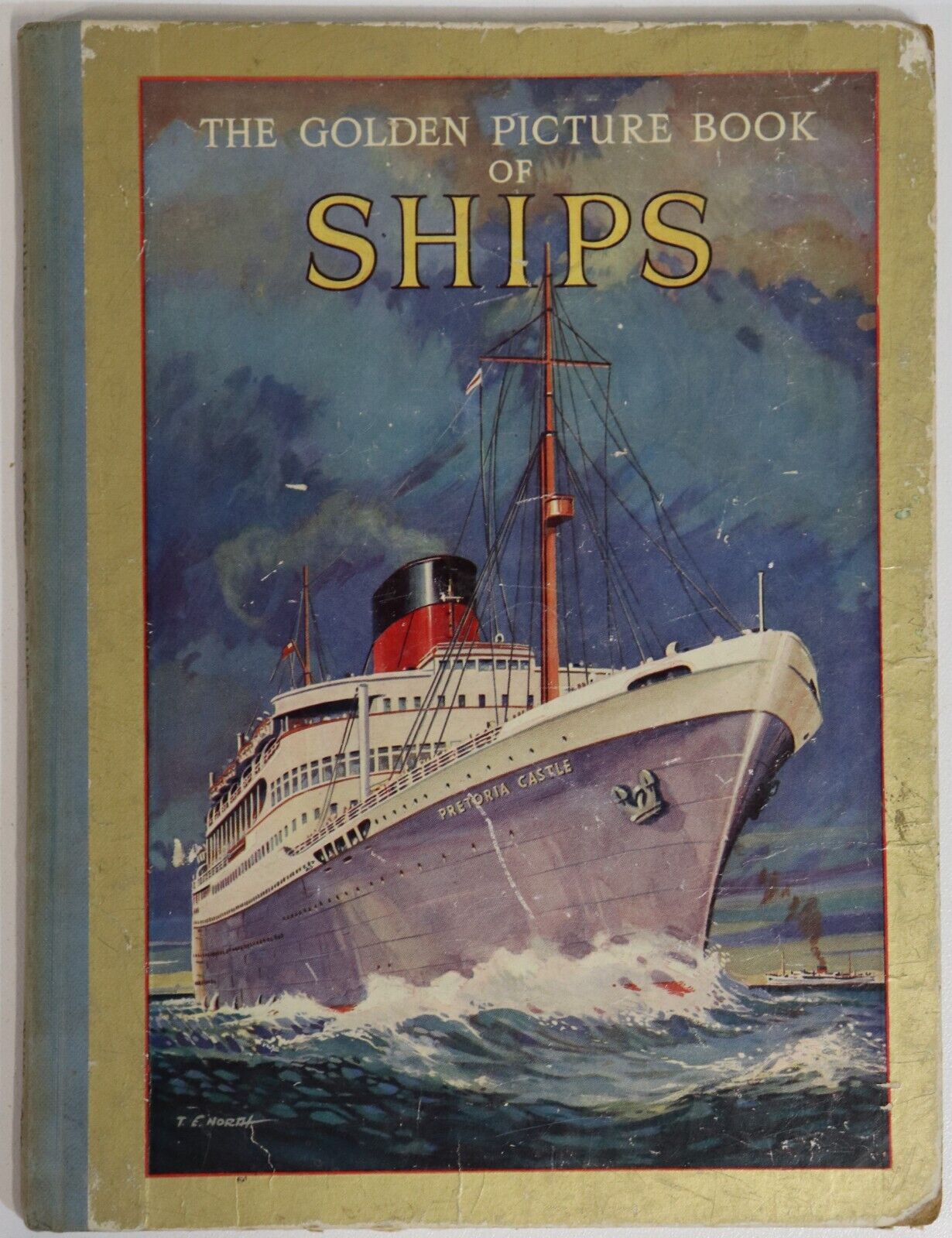 c1949 The Golden Picture Book Of Ships Antique Children's Maritime Book