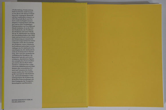 1985 Das Grosse Buch vom Posthorn German Music History & Reference Book