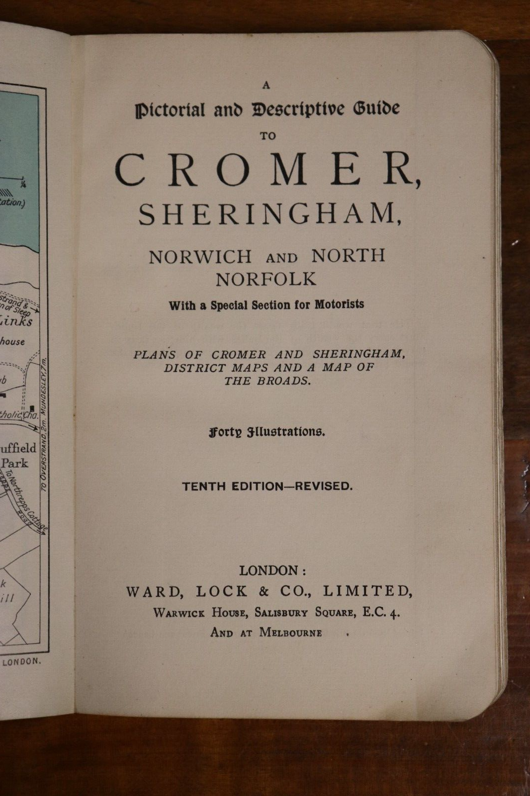 c1925 Guide To Cromer: Ward Lock & Co Antique Travel Guide Book w/Maps