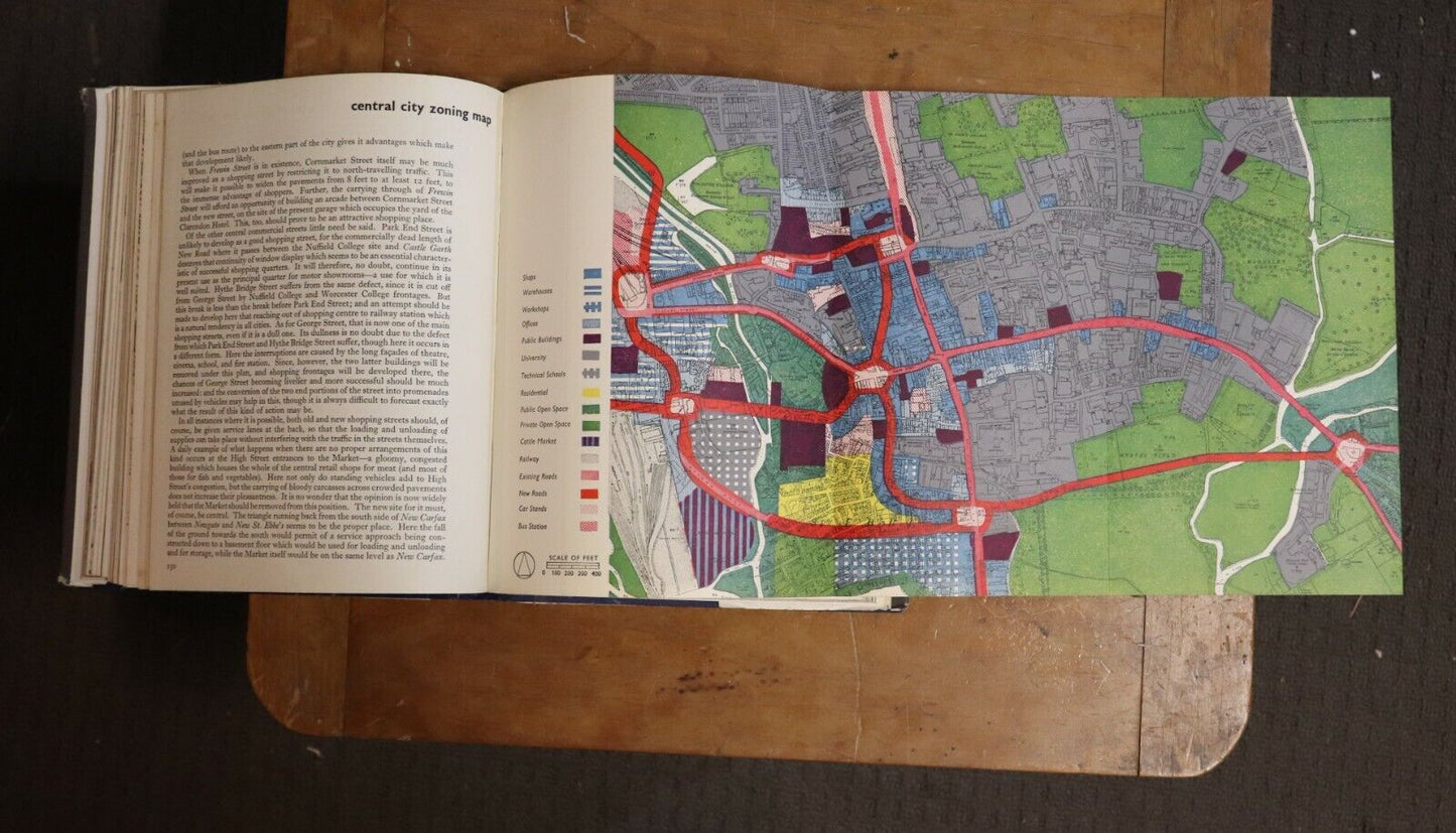 1948 Oxford Replanned by Thomas Sharp Town Planning Post WW2 History Book