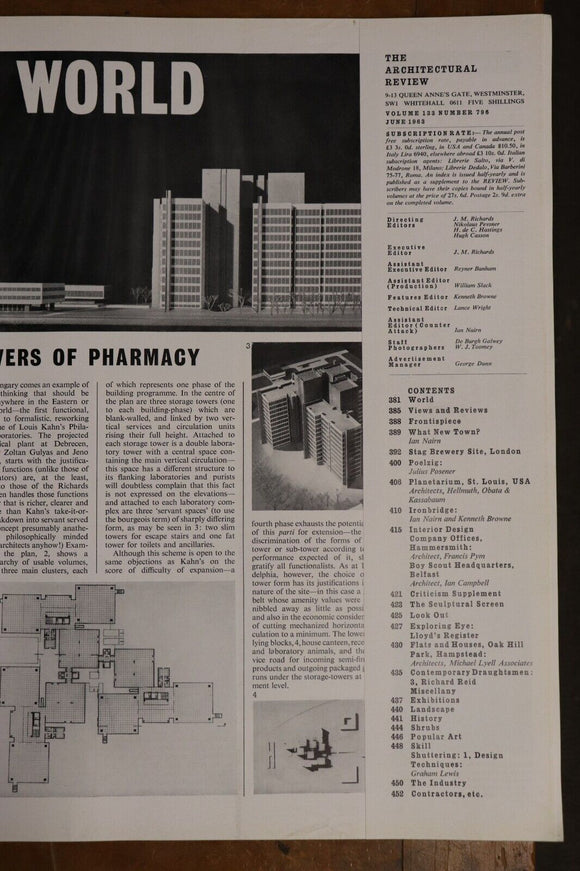 1963 The Architectural Review Magazine No. 796 Vintage Architect Reference Book