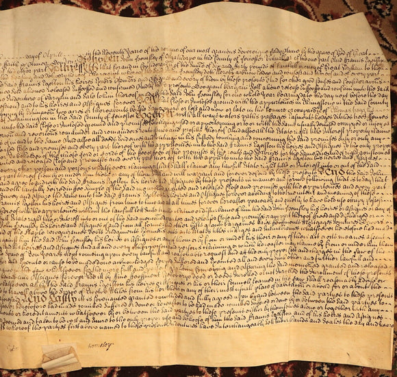1712 Indenture Conveyance English Legal Document Manuscript Vellum Lease 11th