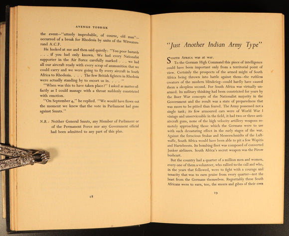 Avenge Tobruk by E.P. Hartshorn 1960 1st Ed British Military History Book WW2