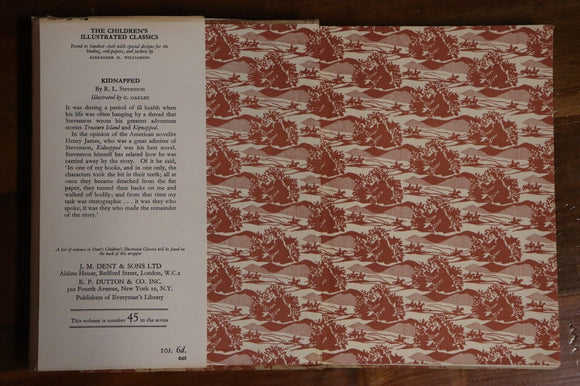 1960 Kidnapped by Robert Louis Stevenson Illustrated Classic Fiction Book