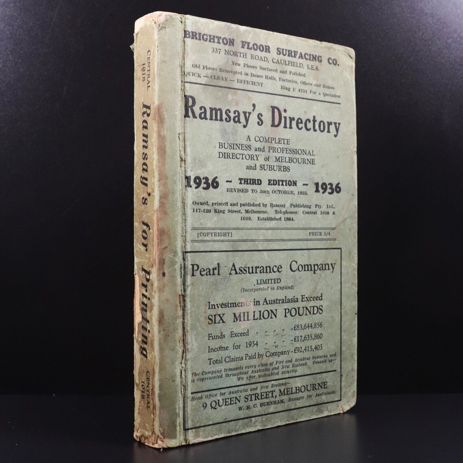 1936 Ramsay's Melbourne Business & Professional Directory History Book 3rd Ed