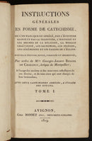 1819 Instructions Générales En Forme De Catéchisme Antiquarian Theology Book-2