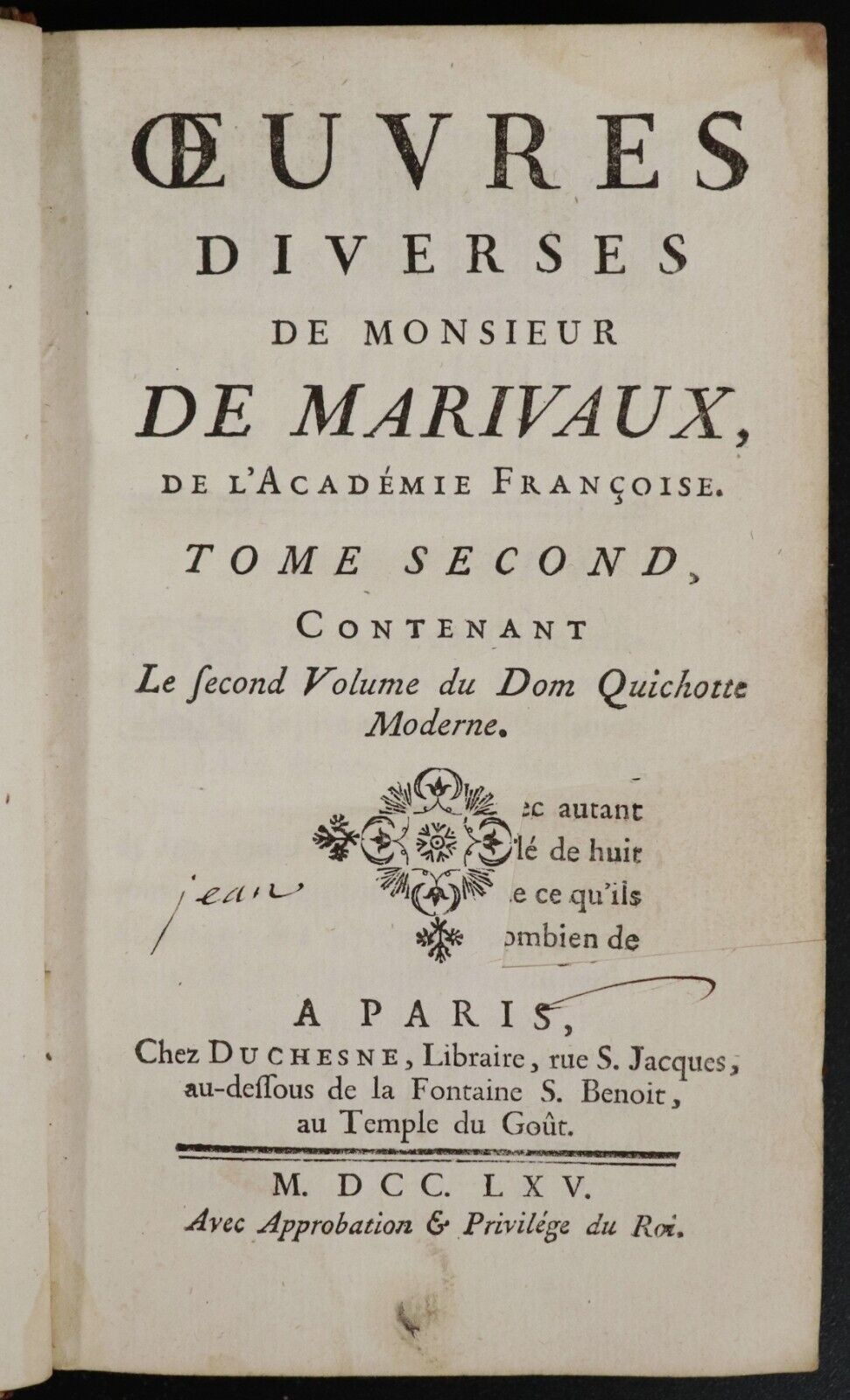 1765 2vol Oeuvres Diverses De Monsieur De Marivaux Antiquarian Literature Books