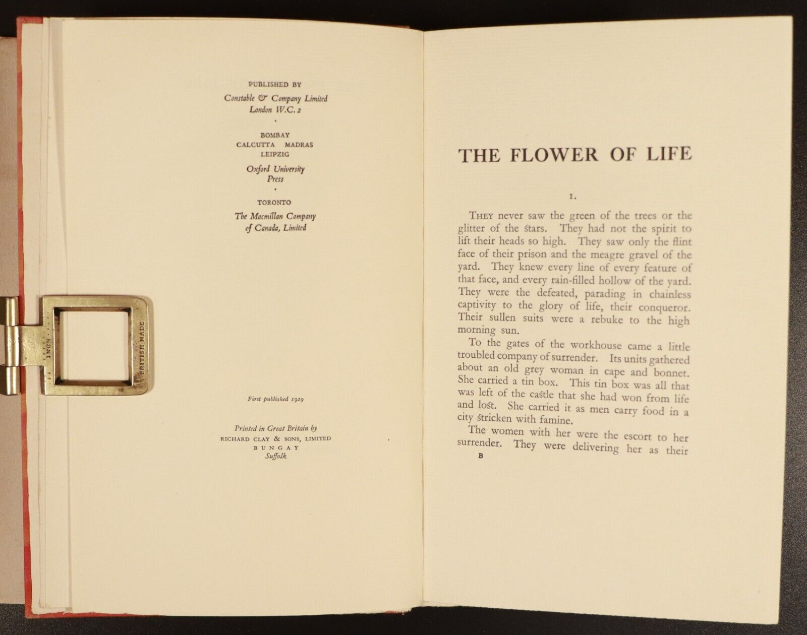 1929 The Flower Of Life by Thomas Burke Antique British Fiction Book 1st Edition