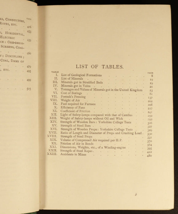 1896 Mining Treatise On Getting Of Minerals by A. Lupton Antique Reference Book