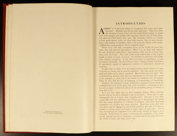 The Universal Book Of Hobbies & Handicrafts c1936 Antique Reference Book Hedges