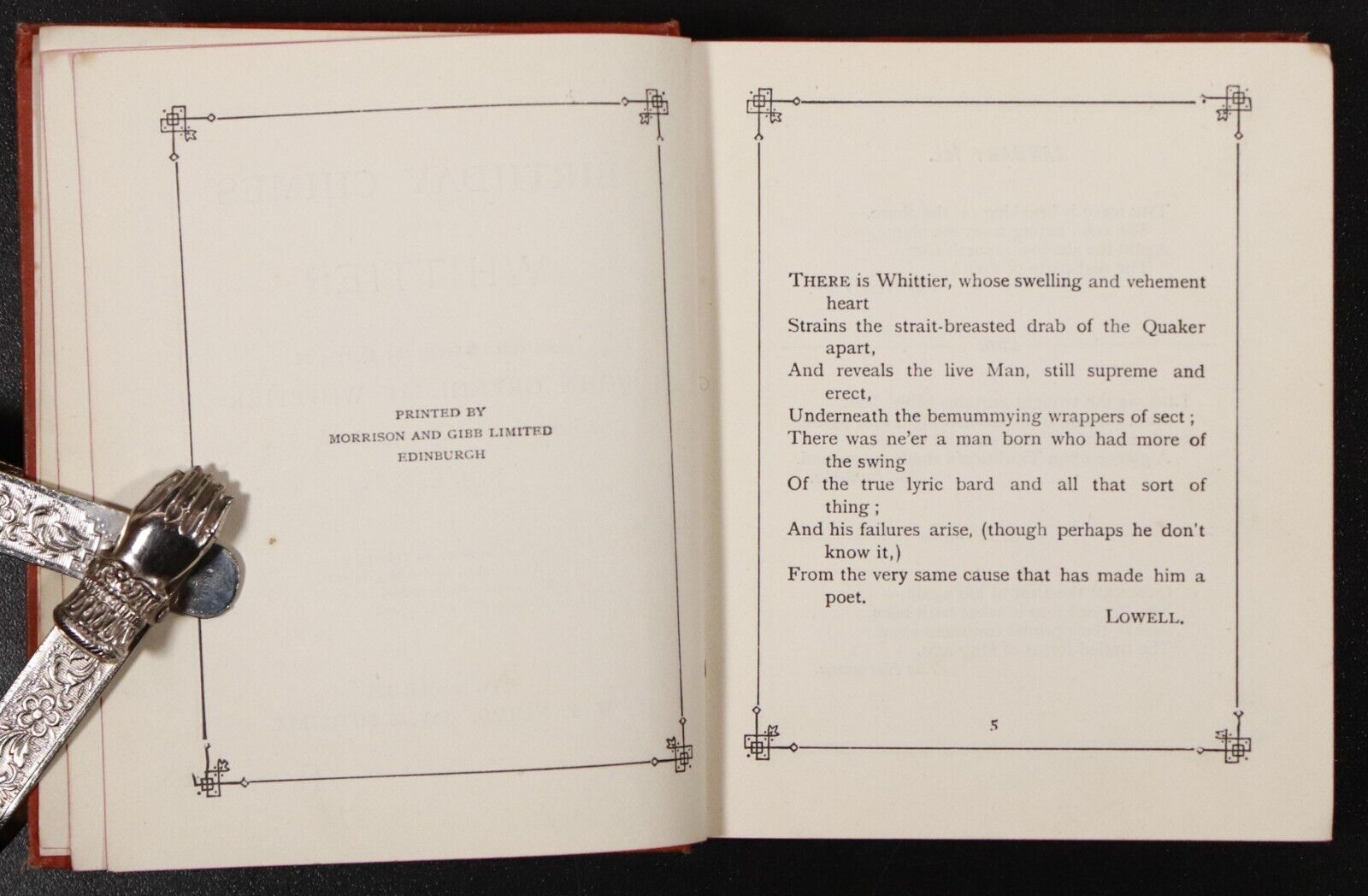 c1900 Birthday Chimes From John Greenleaf Whittier Antique Poetry Diary Book