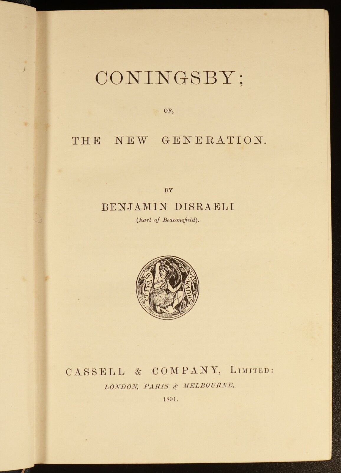 1891 Coningsby by Benjamin Disraeli Antique Historical Fiction Book Cassell & Co