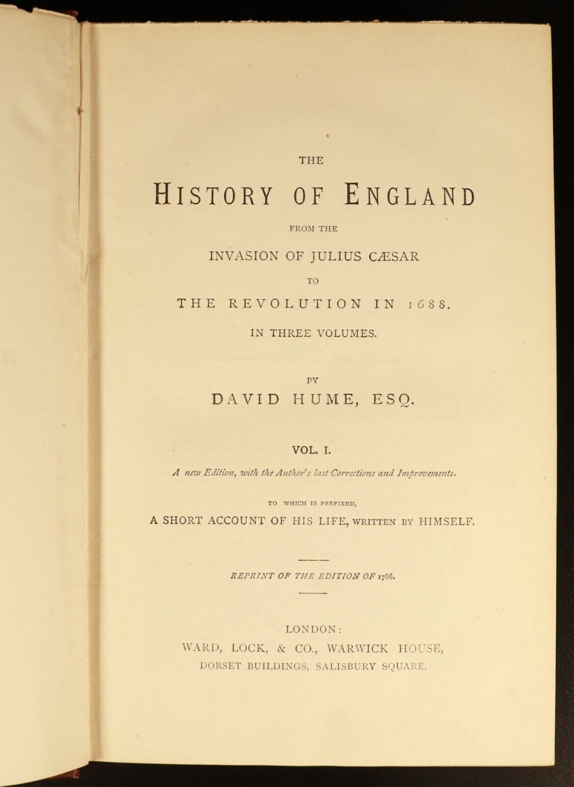 c1880 3vol The History Of England by David Hume Antique History Book Set