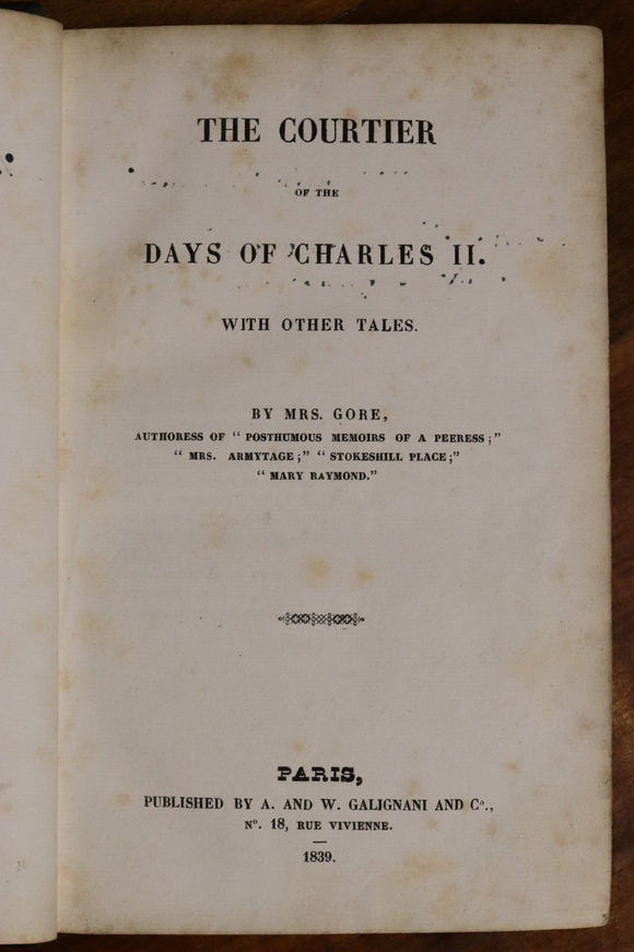 1839 The Courtier Of The Days Of Charles II Antiquarian British History Book