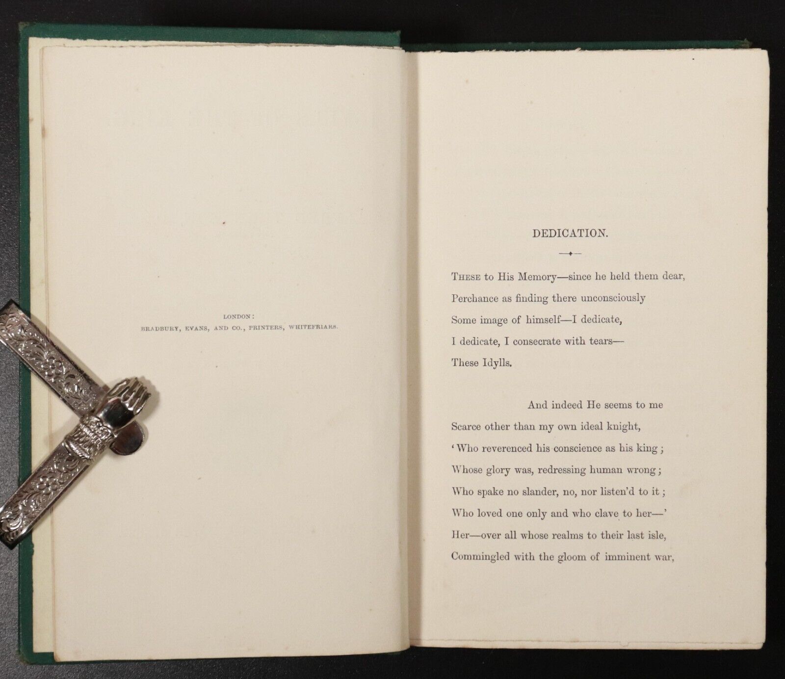 1867 Idylls Of The King by Alfred Tennyson Antique Poetry Book