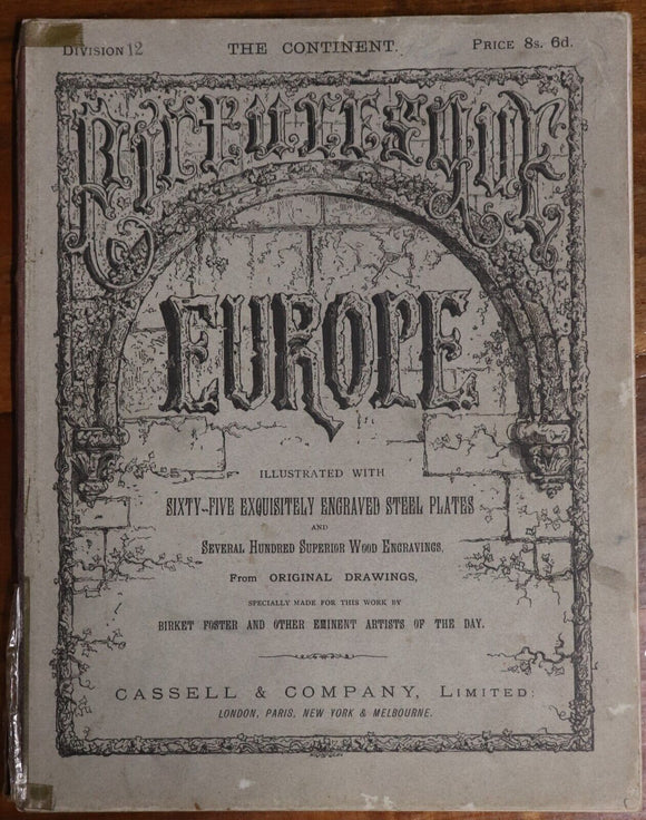 c1875 Picturesque Europe - Division 12 Antiquarian Engravings Plates Book