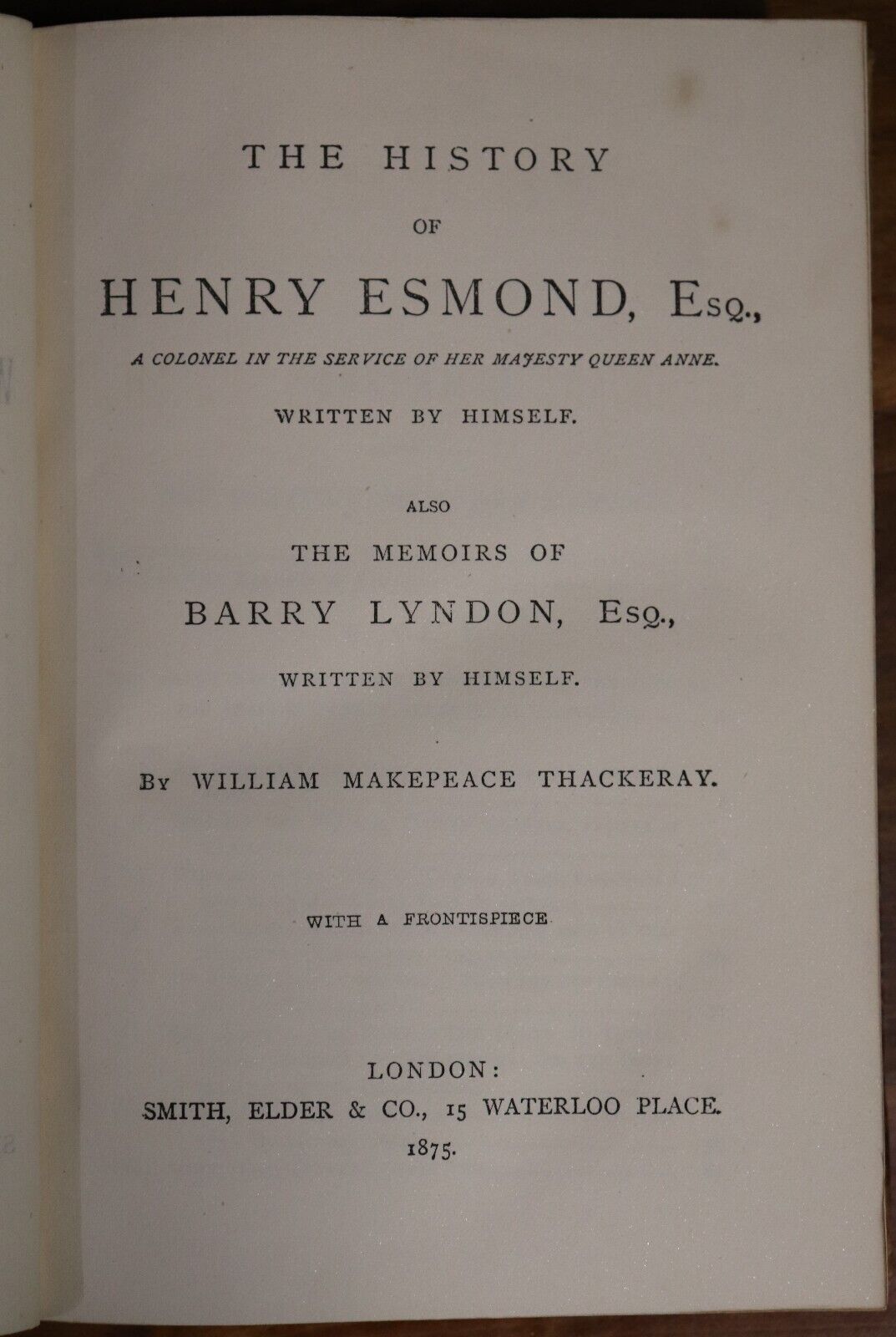 1875 The Works Of WM Thackeray Antique British Fiction & Literature Book