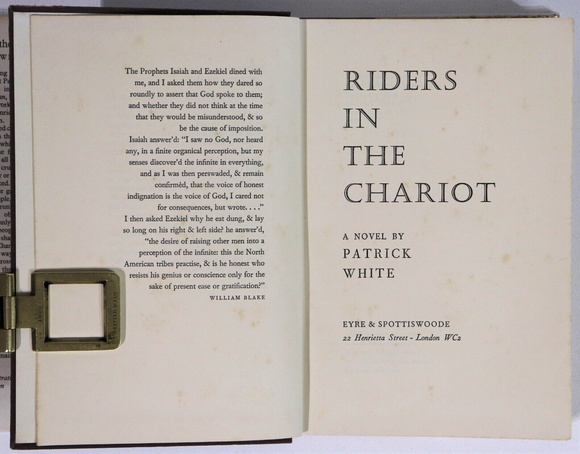 1961 Riders In The Chariot by Patrick White 1st Edition Vintage Fiction Book