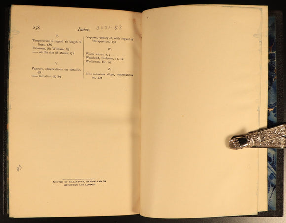 1894 Studies In Spectrum Analysis by JN Lockyer Antique Science Reference Book