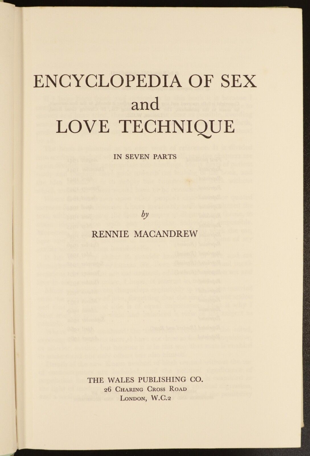 1967 Sex & Love Technique by Rennie Macandrew Sex Psychology Reference Book